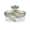 Z-Lite Bohin 2 Light Semi Flush Mount, Brushed Nickel And Clear Seedy 464SF-BN - alternate 1